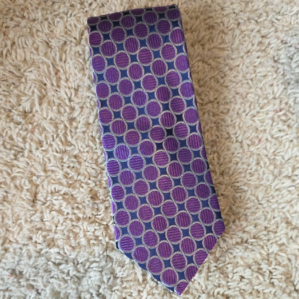 Cape Cod Men's Purple Circle-Pattern Dress Tie NWOT